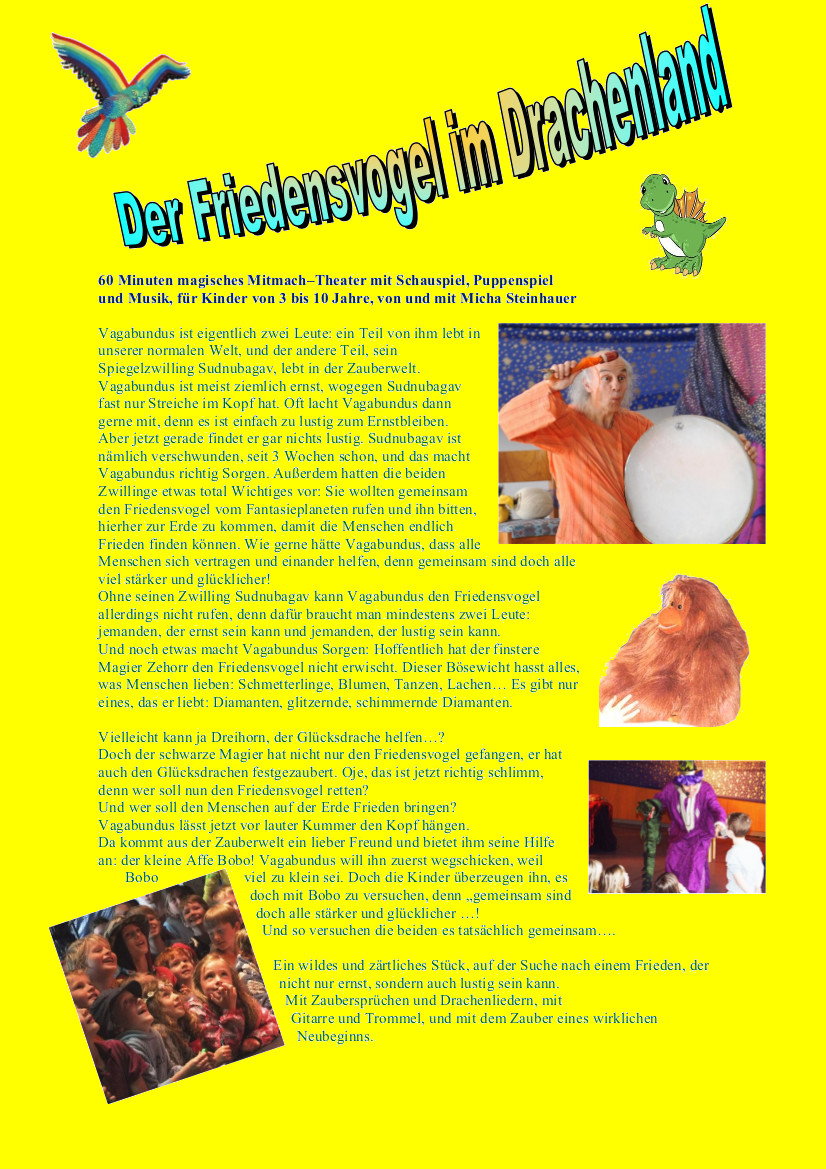 Infoblatt 'Der Friedensvogel im Drachenland'