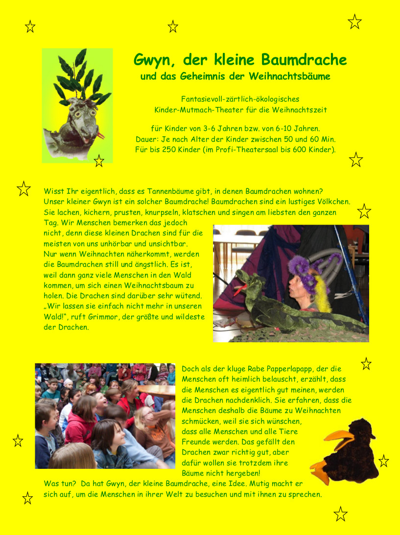 Info 'Gywn, der kleine Baumdrache und das Geheimnis der Weihnachtsbume'